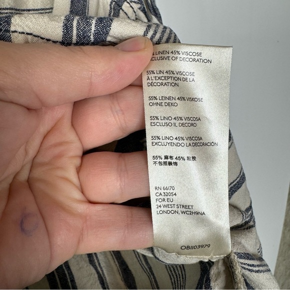 We The Free Summer Breeze Striped Linen Blend Shirt Size Small - Picture 7 of 7